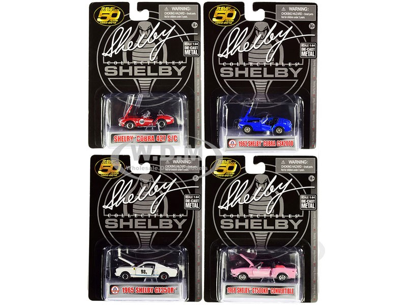 Carroll Shelby 50th Anniversary 4 piece Set 1/64 Diecast Model Cars