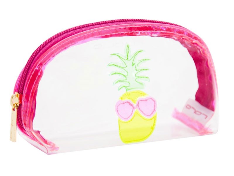 Clear Small Molly Case With Multicolor Pineapple With Heart Sunglasses