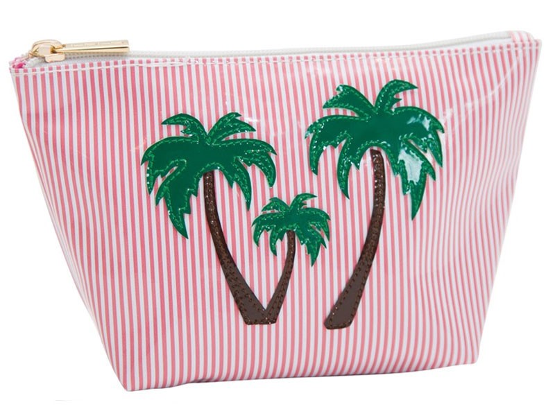 Pink Stripe Medium Avery with Multicolor 3 Palm Trees