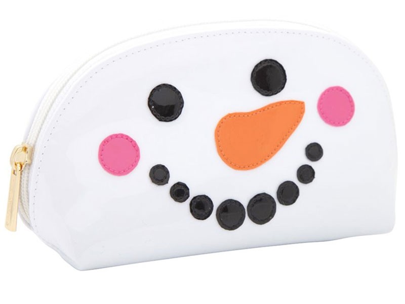 White Small Molly Case with Multi Color Snowman Face