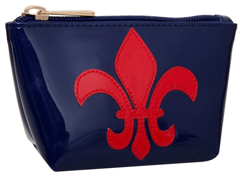 Navy Mini Avery with Red Fleur de Lis Bag For Women