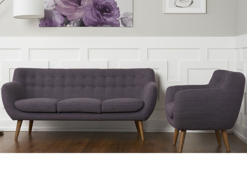 Rhodes Mid-Century Modern 2 Piece Living Set Venga Purple