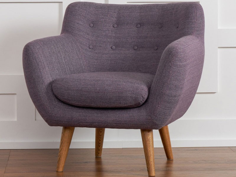 Rhodes Mid-Century Modern Tufted Arm Chair Venga Purple