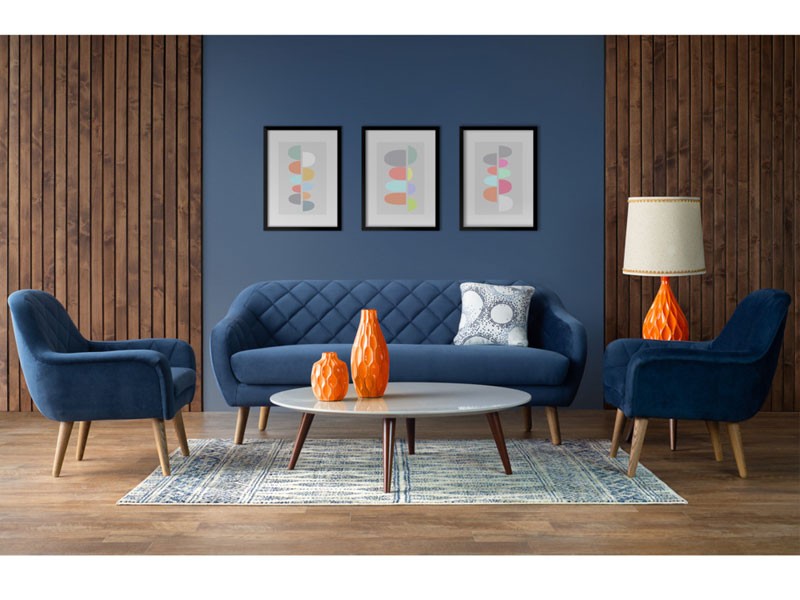 Isobel 3 Piece Seating Set Cobalt Blue