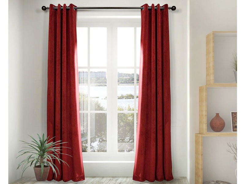 Signature Burgundy Grommet Blackout Velvet Curtain