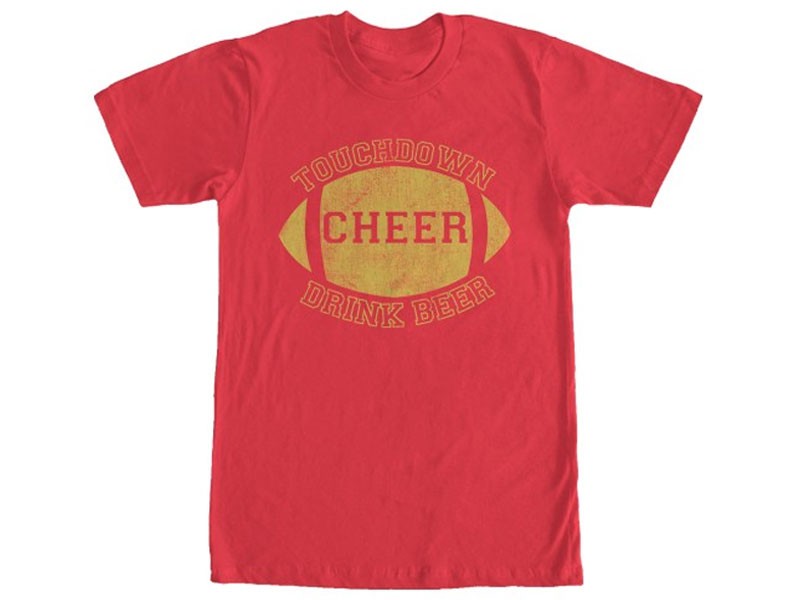 Men's Football Touchdown Cheer Drink Beer T-Shirt