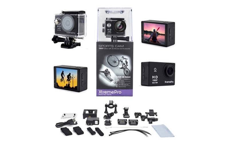 XtremePro 1080p Full HD Wifi Waterproof Sports Camera Bundle 