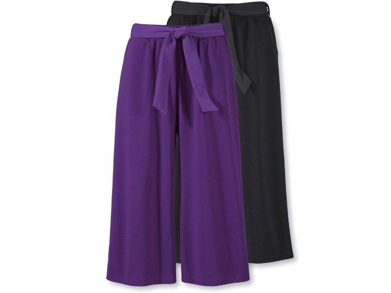 Pebble-Crepe Sash Gauchos For Women