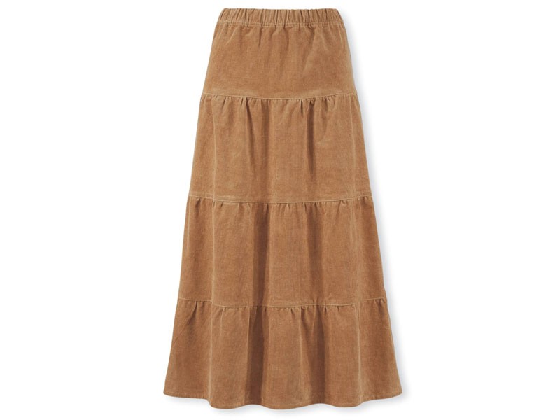 Tiered Pincord Skirt For Women