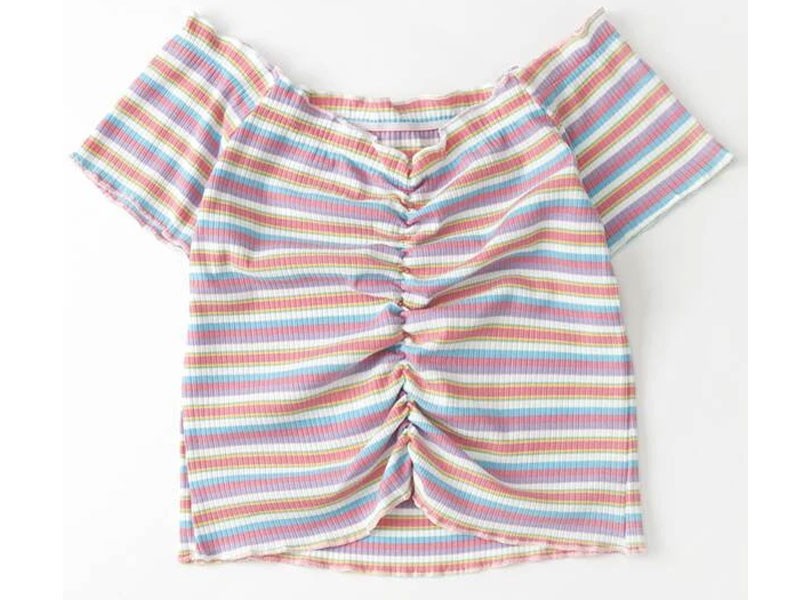 Women's Striped Ruched Tee
