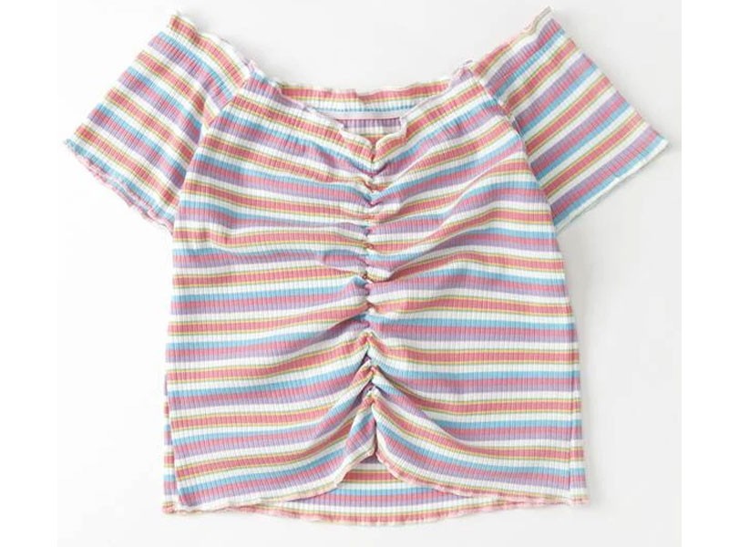Women's Striped Ruched Tee