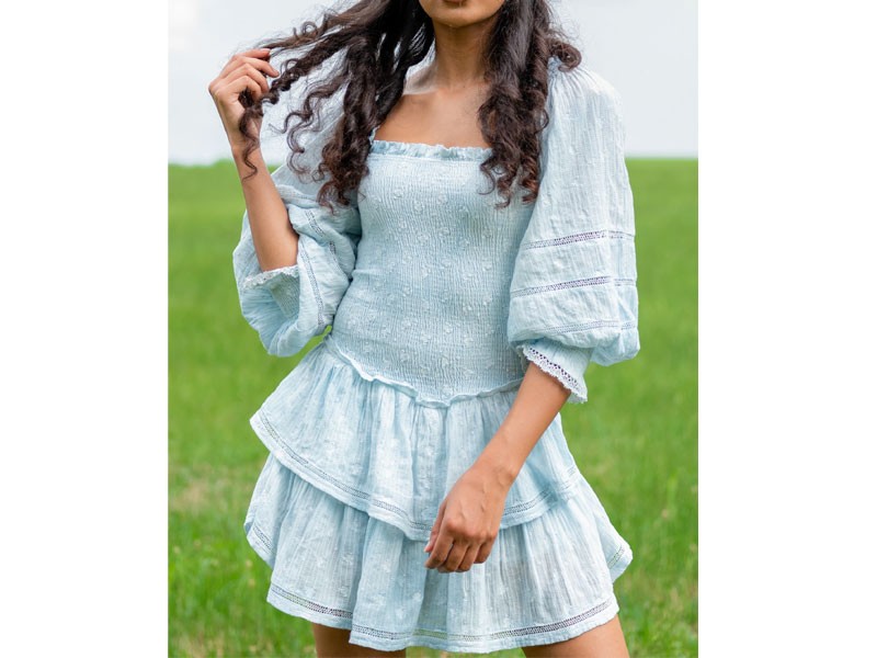 Women's Raelynn Dress In Hand Dye Soft Blue