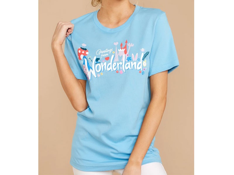 Wonderland Vintage Postcard Tee For Women