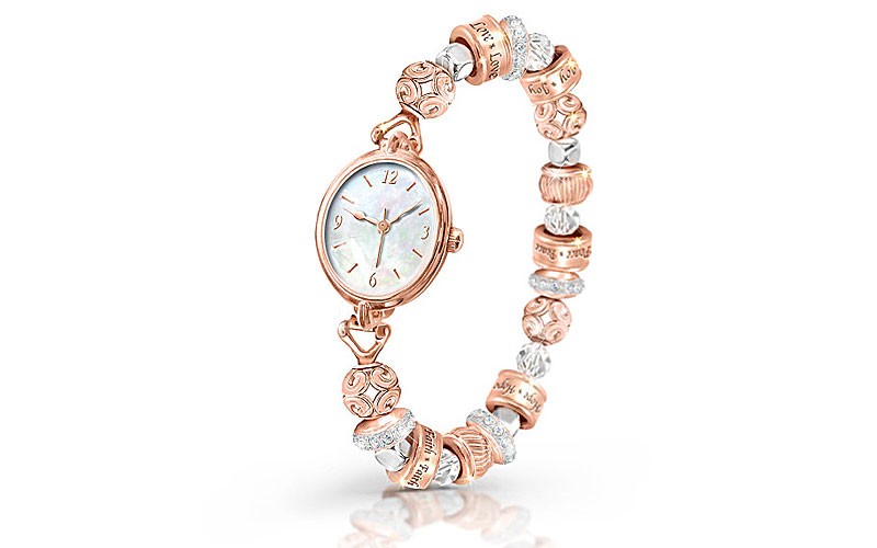 Nature's Healing Moments Copper Stretch Watch With Beads