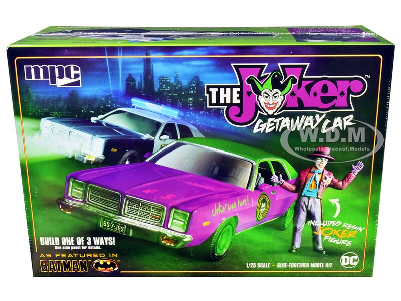 Skill 2 Model Kit 1977 Dodge Monaco with Joker Resin Figurine Model Car