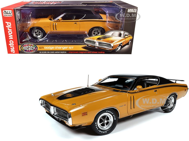 1971 Dodge Charger R/T Hardtop Butterscotch Orange with Black Top Model Car