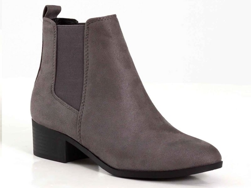 Women's Soda Shoes Teapot Chelsea Booties in Grey