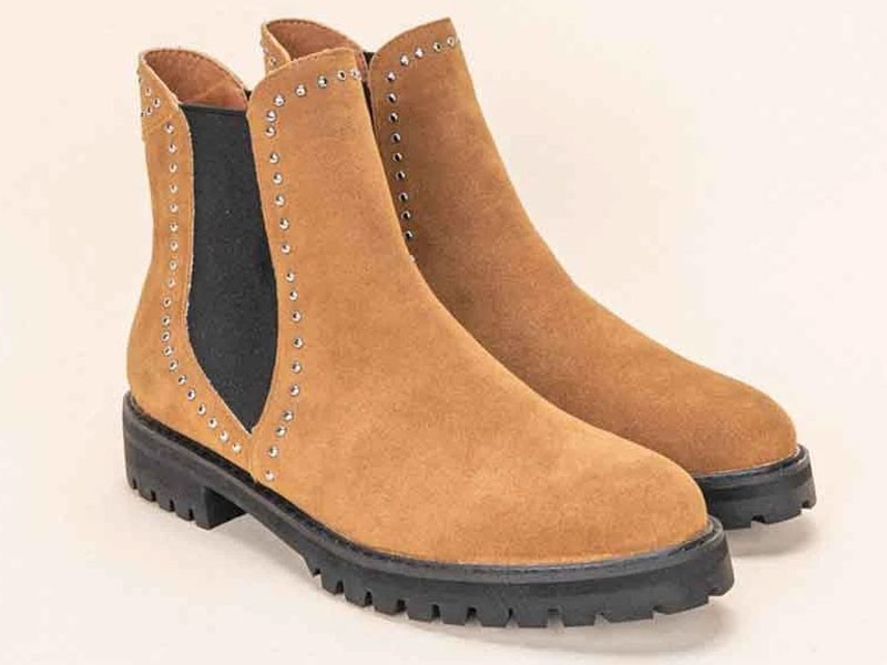 Mi.iM Laura Studded Chelsea Boots For Women in Camel