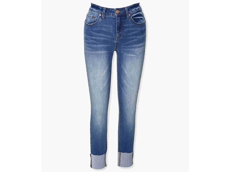 Recycled Cuffed Skinny Jeans For Women