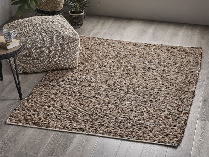 Ross Boho Hemp and Leather Area Rug