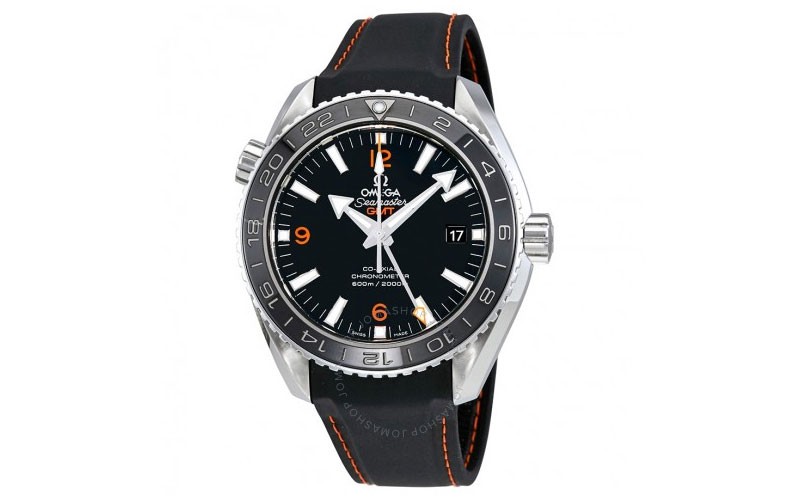 Omega Planet Ocean GMT Black Dial Rubber Strap Men's Watch 23232442201002