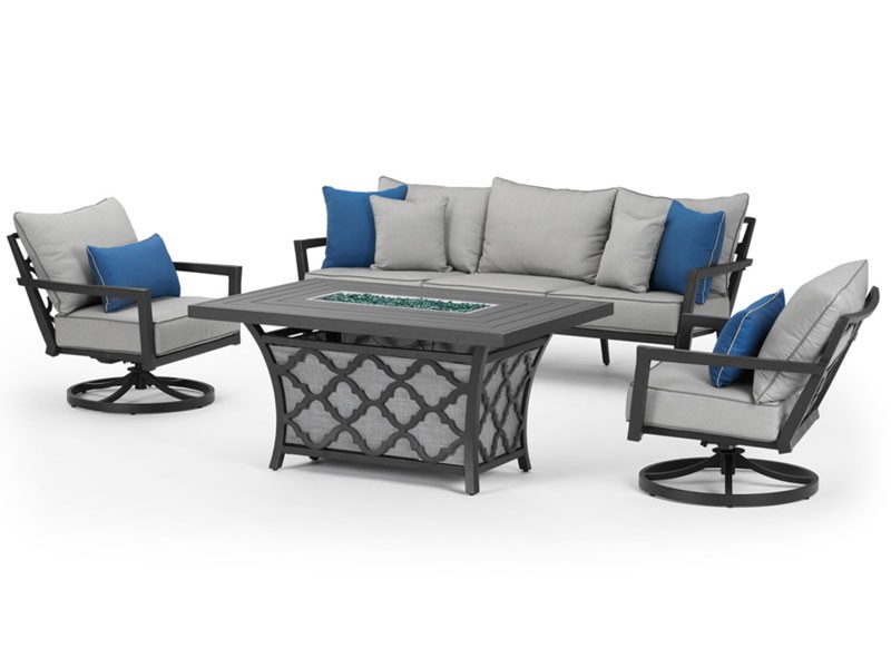 Venetia 4 Piece Motion Fire Seating Set