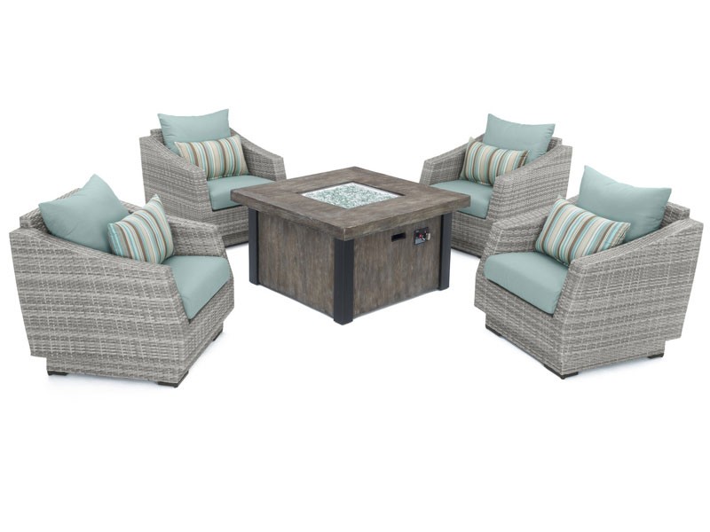 Cannes 5 Piece Fire Chat Set Bliss Blue