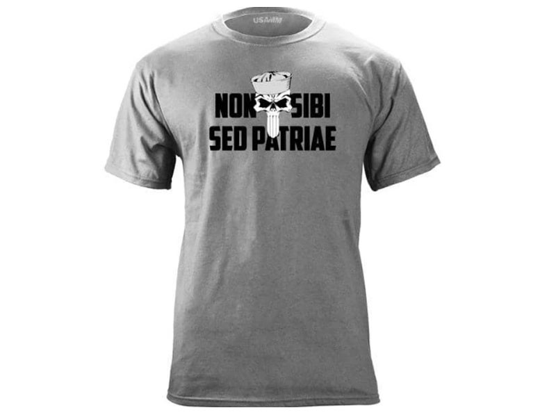 Navy Non Sibi Sed Patriae Skull T-shirt For Men