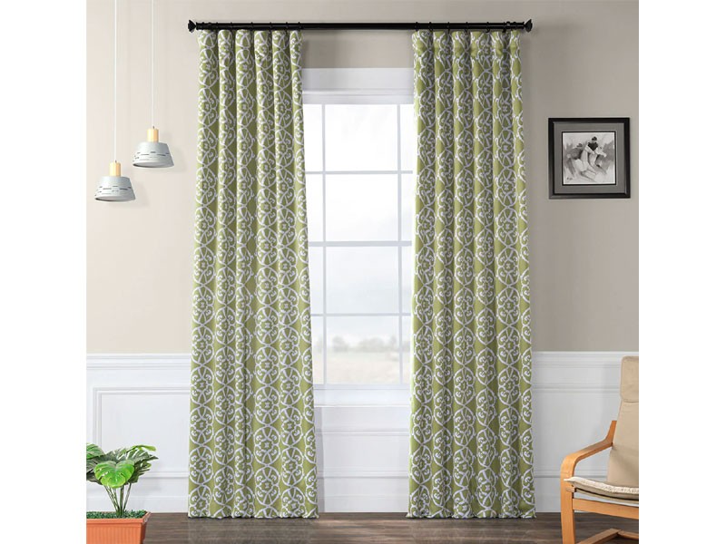 Secret Garden Leaf Green Blackout Room Darkening Curtain