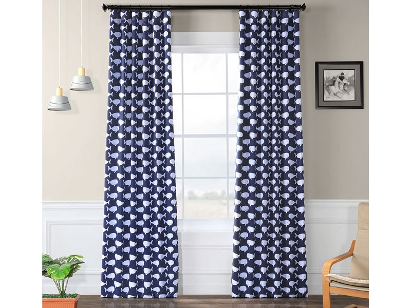 Migaloo Navy Blackout Room Darkening Curtain