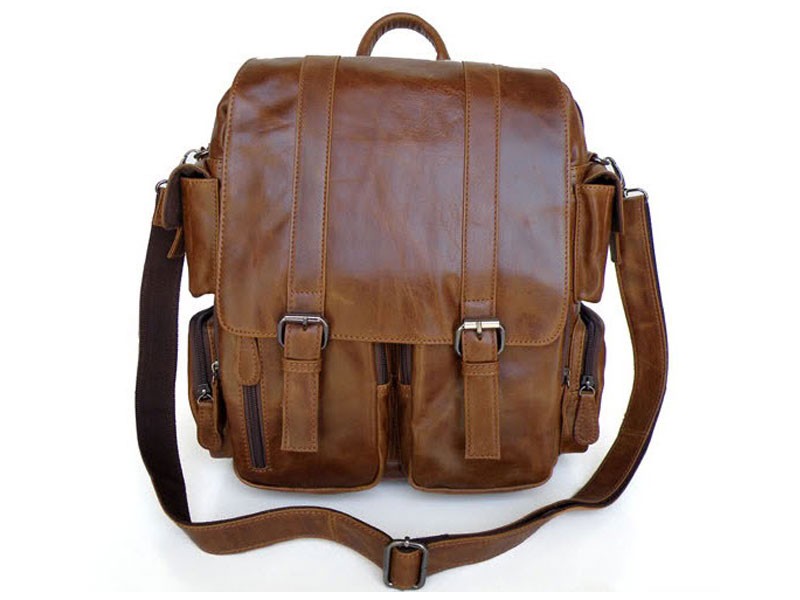 Lima Men's Vintage Leather Convertible Backpack & Shoulder Bag