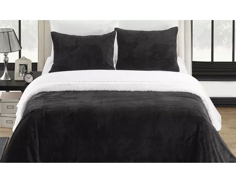 Naomi Plush Microsuede Sherpa Comforter Set 2 Or 3 Piece