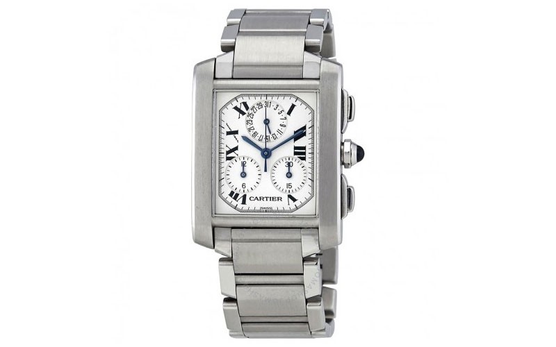 Cartier Tank Francaise Chronoflex White Dial Quartz Men's Watch 2303