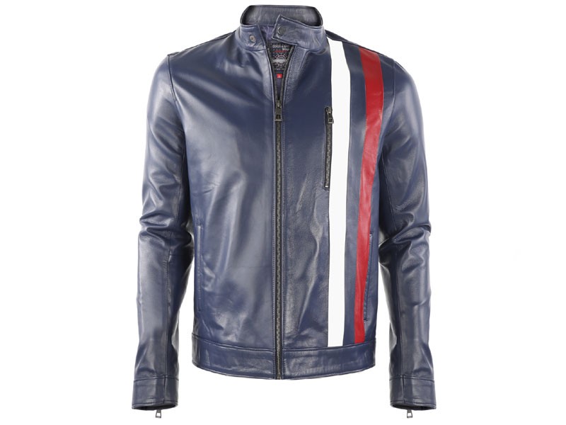 Giorgio di Mare Men's Yosemite Leather Jacket Dark Blue