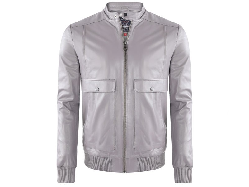 Giorgio Di Mare Men's Catalina Leather Jacket Gray