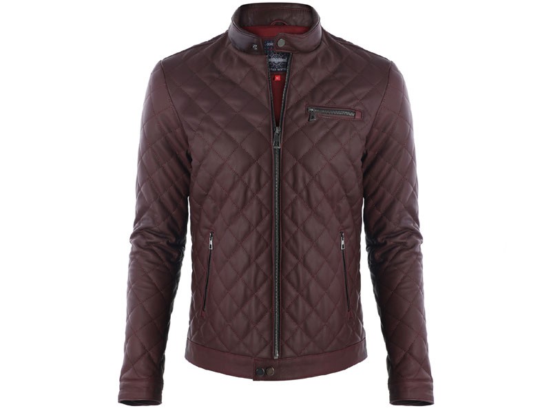 Giorgio Di Mare Men's Picacho Leather Jacket Bordeaux