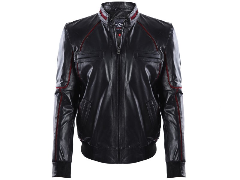 Giorgio Di Mare Men's Granite Leather Jacket Black