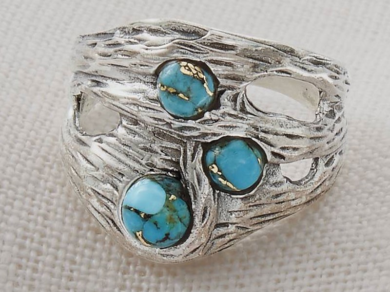 Turquoise & Sterling Robin’s Nest Ring For Women