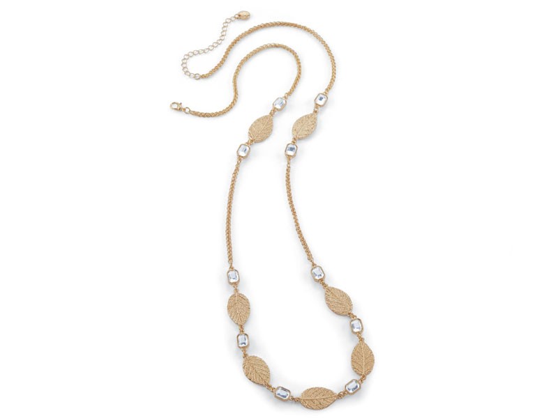 Goldtone Leaf Necklace For Women