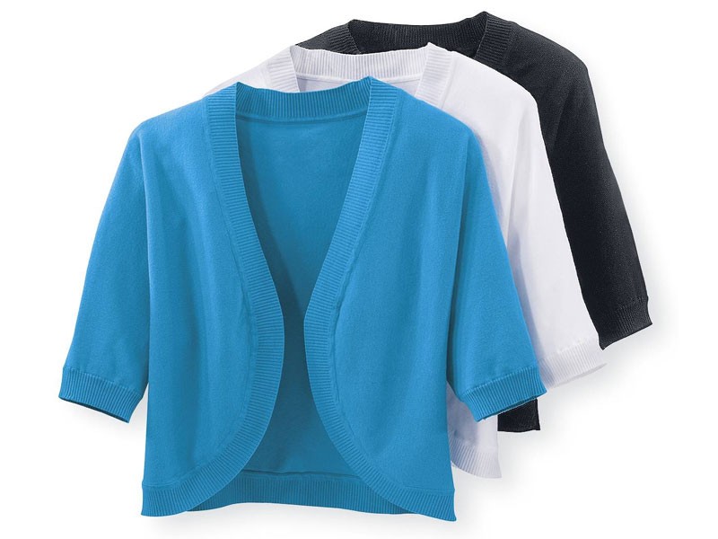 Ribknit-Trim Shrug For Women