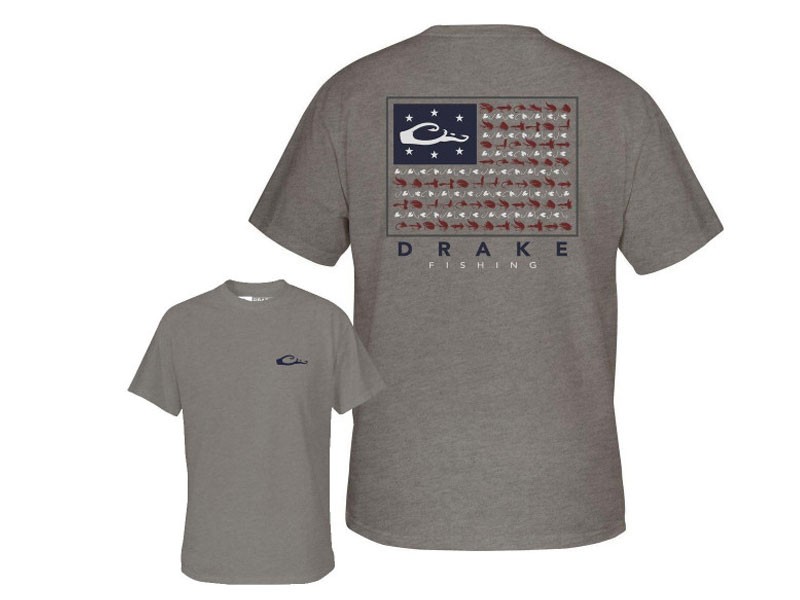 Drake Fishing American Dream T-Shirt Gray Heather