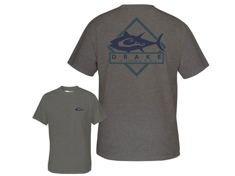 Drake Fishing Tuna T-Shirt Ash Heather