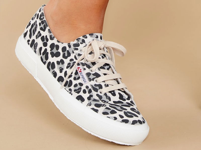 Women's 2750 Fan Suede White Leopard Sneakers
