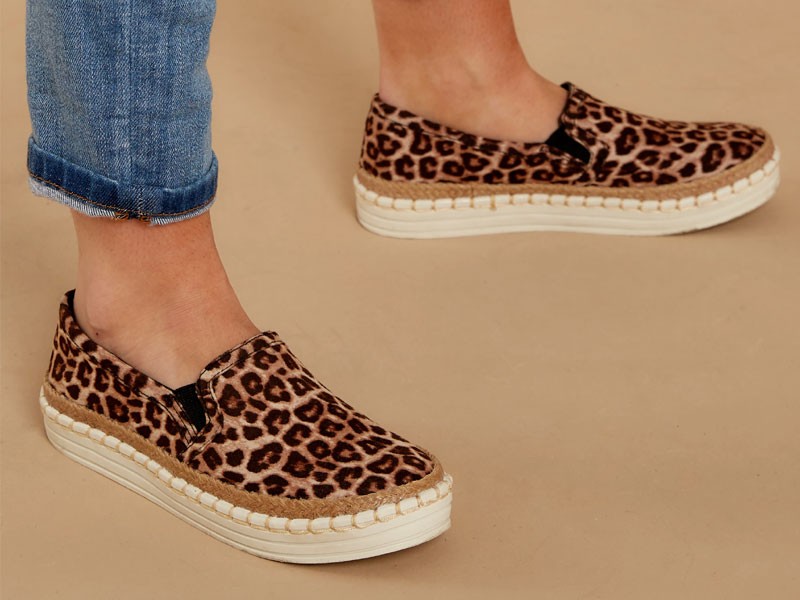 Going Anywhere Leopard Print Slip On Sneakers For Women