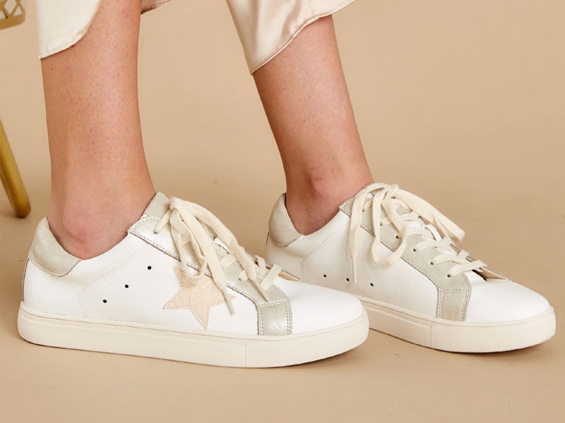Find The Best White And Champagne Gold Sneakers For Women