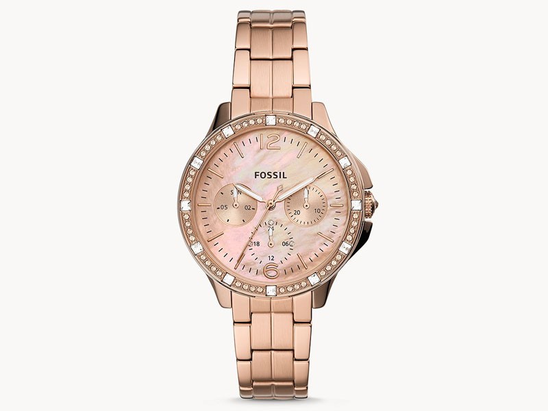 Fossil Finley Multifunction Rose Gold-Tone Stainless Steel Watch For Women