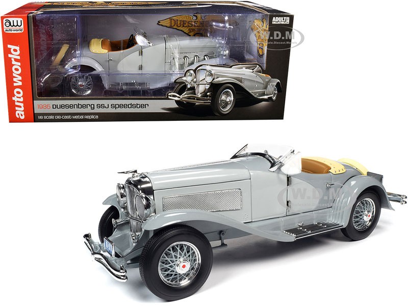 1935 Duesenberg SSJ Straight-8 Speedster Light Gray Model Car