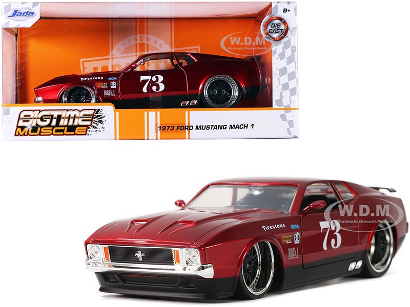 1973 Ford Mustang Mach 1 #73 Red Bigtime Muscle 1/24 Diecast Model Car