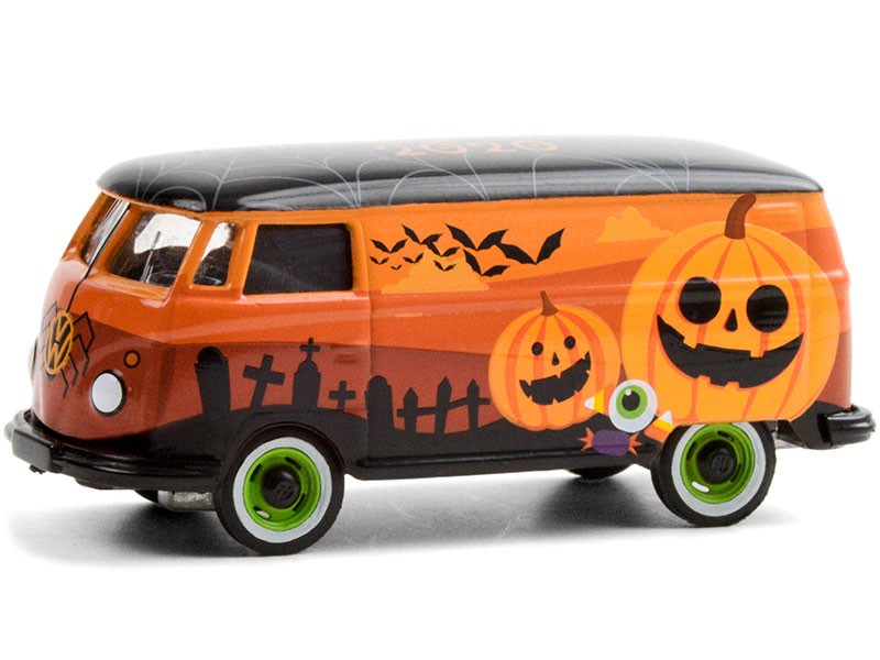 Volkswagen Panel Van Orange with Black Top Diecast Model By Greenlight