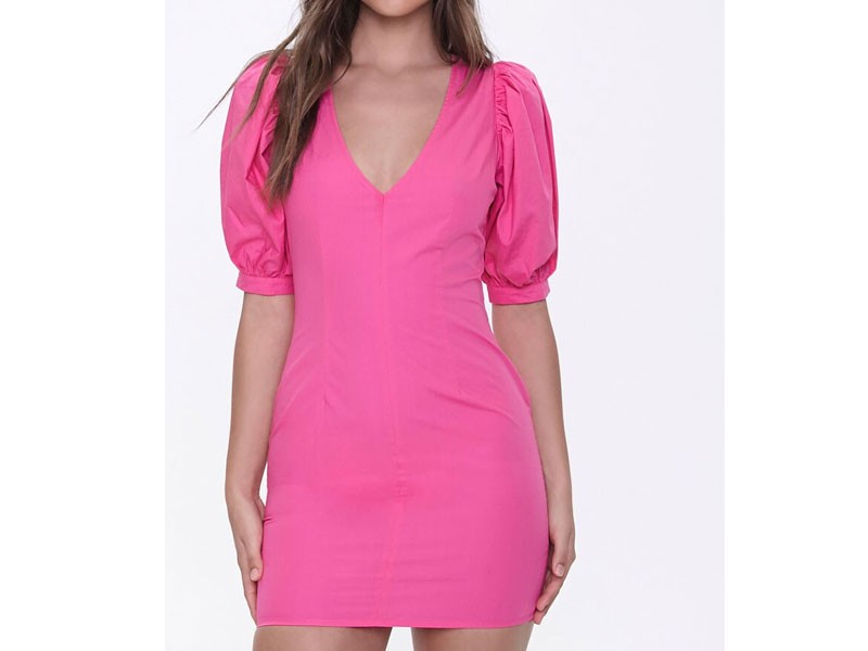 Women's Puff-Sleeve Mini Dress